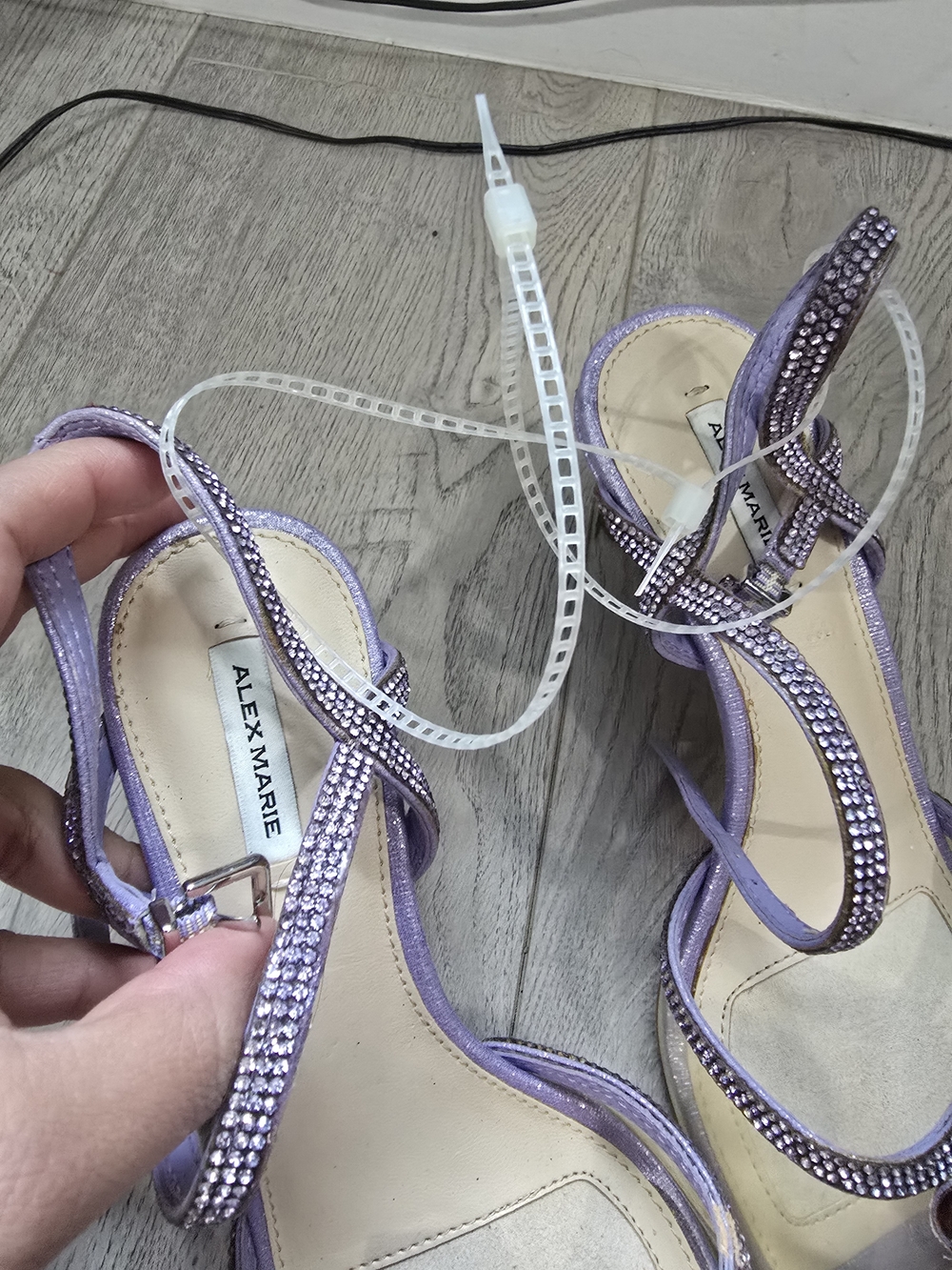 Alex Marie Lavender Rhinestone Strappy Sandal